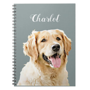 Carnet Chien d'or retriever personnalisé Chien dessiné pe