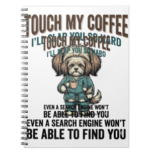Carnet Chien Drôle Café Avertissement Dessin de Gravure V