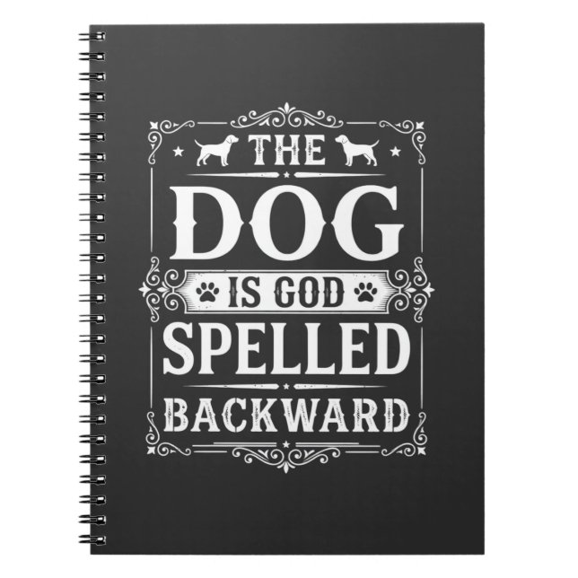 Carnet Chien Drôle Dieu Écrit À L'Envers (Devant)