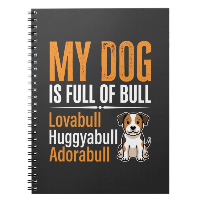 Carnet Chien drôle plein de taureau design (Devant)