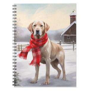Carnet Chien du Labrador à Noël de neige