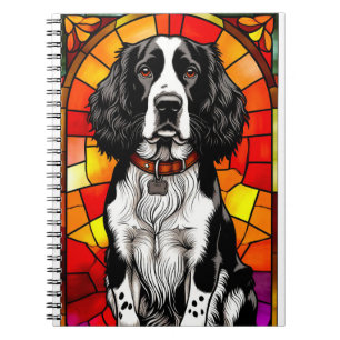 Carnet Chien élégant dans l'art du vitrail artistique