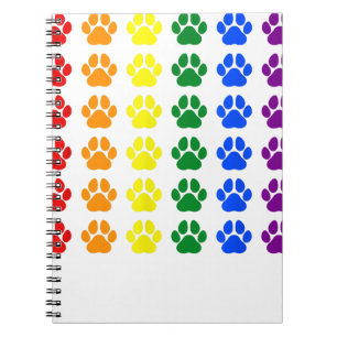 Carnet Chien Empreinte de patte arc-en-ciel Paw LGBT Prid