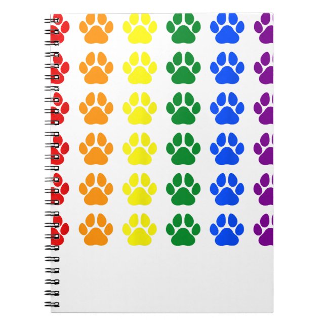 Carnet Chien Empreinte de patte arc-en-ciel Paw LGBT Prid (Devant)