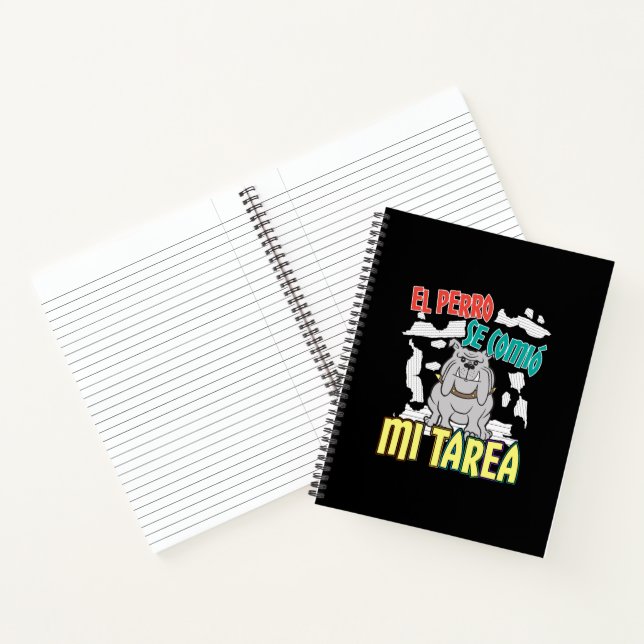 Carnet Chien Espagnol A Mangé Mon Devoir - Perro Tarea (Intérieur)