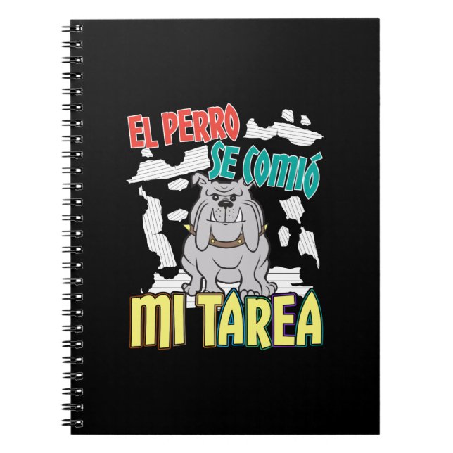 Carnet Chien Espagnol A Mangé Mon Devoir - Perro Tarea (Devant)