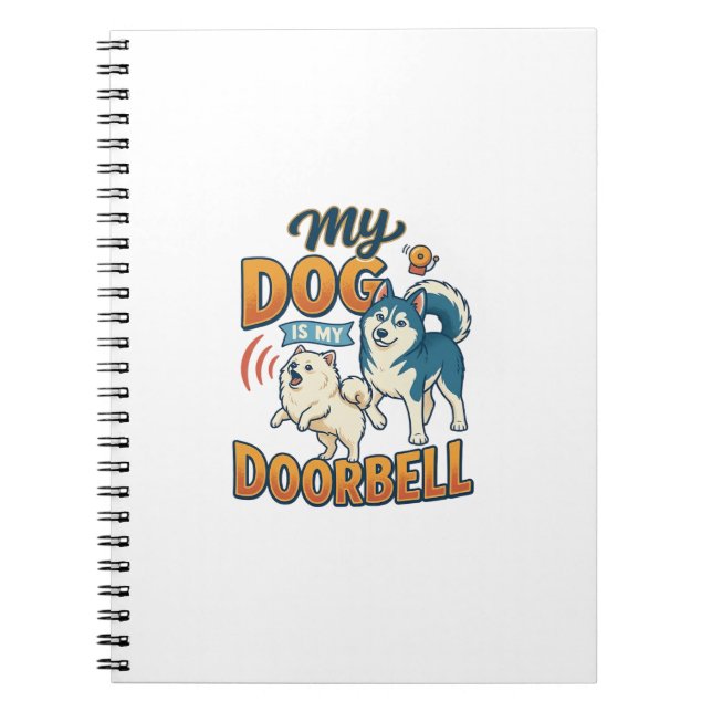 Carnet Chien est sonnette aboiement blanc bleu_1 (Devant)