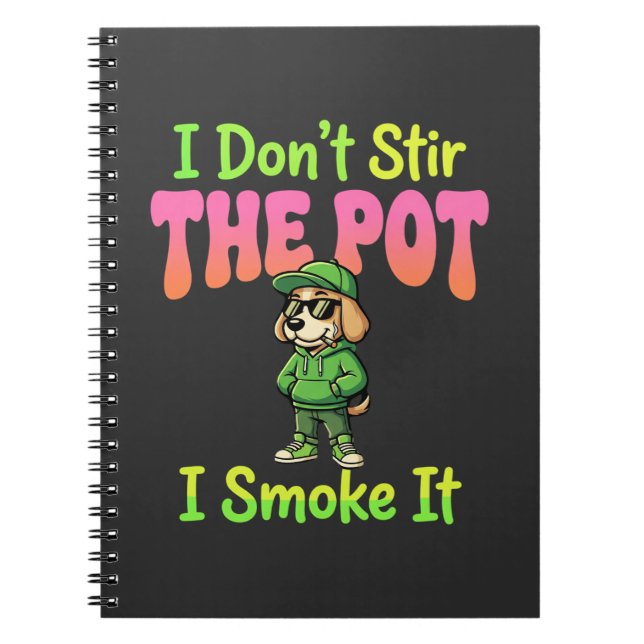 Carnet Chien Fumeur de Joint Drôle Stoner (Devant)