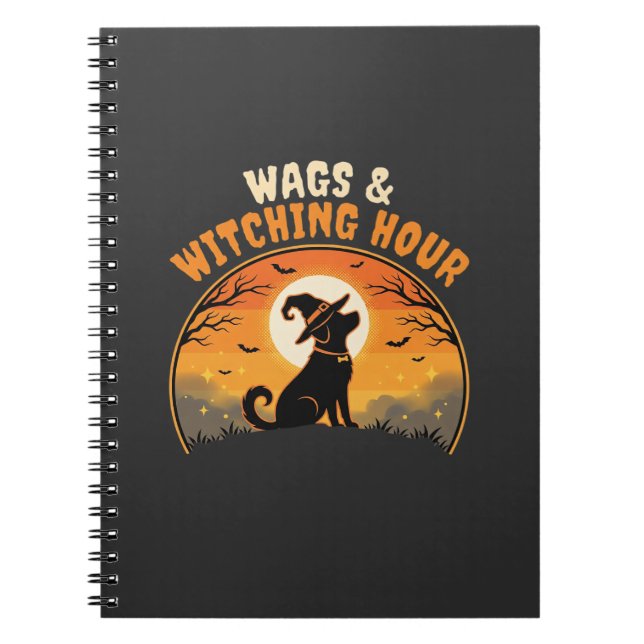 Carnet Chien Halloween Clair de lune (Devant)