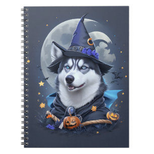 Carnet Chien Husky Enchanted : Délice d'Halloween magique