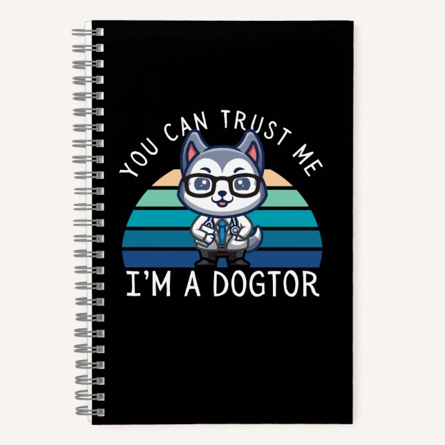 Carnet Chien Husky Kawaii Drôle Docteur (Recto)