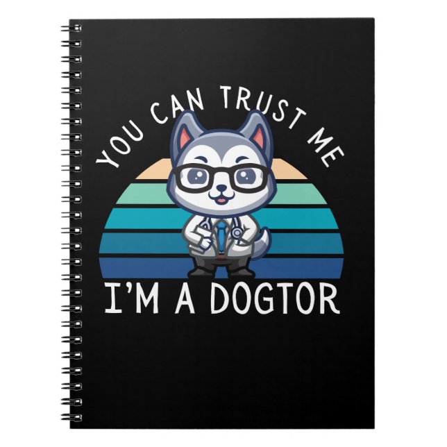 Carnet Chien Husky Kawaii Drôle Docteur (Devant)