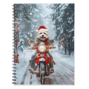 Carnet Chien maltais équitation moto Noël