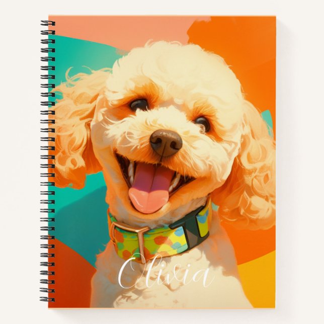 Carnet Chien mignon personnalisé animal de compagnie ador (Devant)