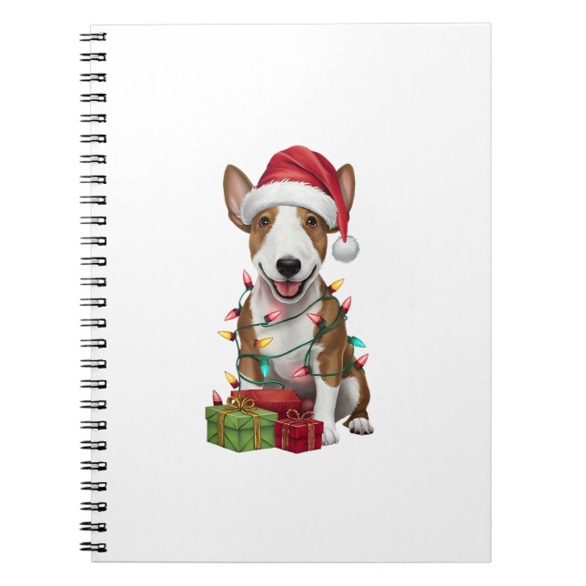 Carnet Chien miniature de taureau miniature de Noël (Devant)