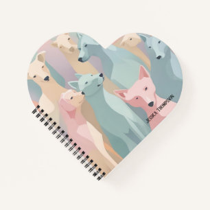 Carnet Chien Motif Pastel couleurs minimaliste illustrati