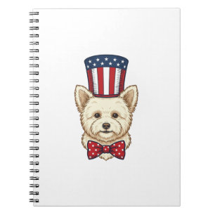 Carnet Chien patriotique chapeau haut de forme vintage ve