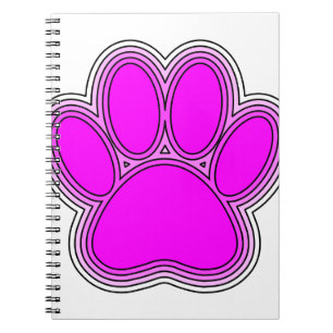 Carnet Chien Paw En Rose Avec Des Contours