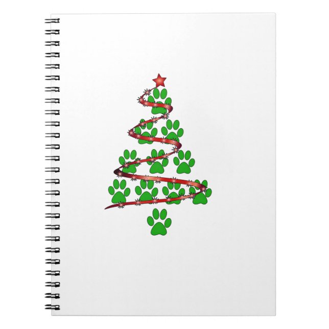 Carnet Chien Paws Imprimer l'arbre de Noël pour les Amour (Devant)