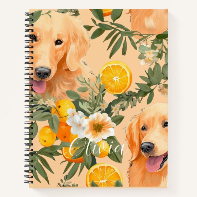 Carnet Chien Personnalisé Retriever Doré  (Devant)