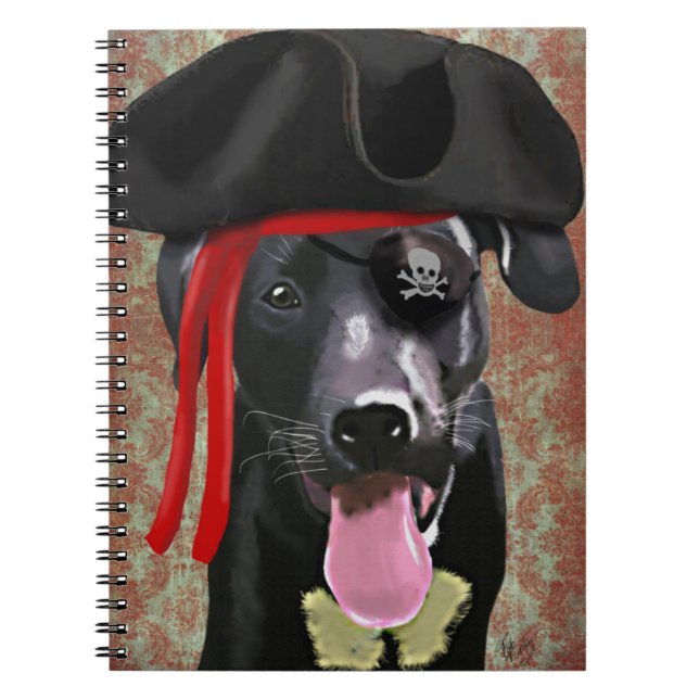 Carnet Chien pirate du Labrador noir (Devant)