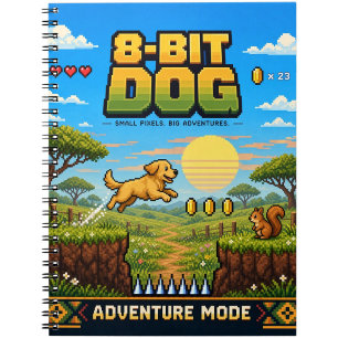 Carnet Chien, Rétro Pixel Art 8-Bit