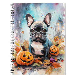 Carnet Chien-taureau français d'Halloween avec la peur Ci