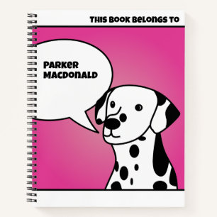 CARNET CHIENS BLANCS NOIRS MIGNONS BANDE DESSINEE TACHES