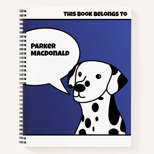 CARNET CHIENS BLANCS NOIRS MIGNONS BANDES COMIQUES TACHES (Devant)