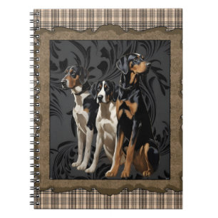Carnet chiens de chasse sur plaid