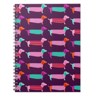 Carnet Chiens de Dachshund : Motif mignon sans couture.