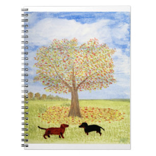 Carnet Chiens de la promenade d'automne