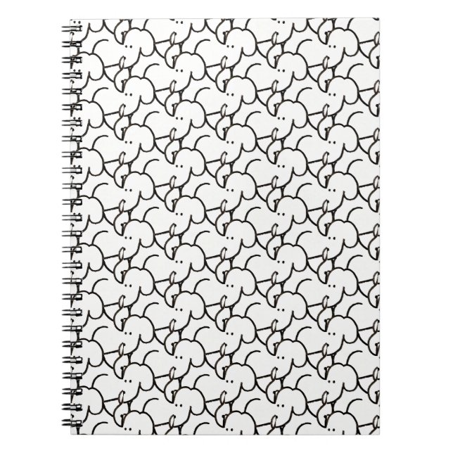 Carnet Chiens drôles de dessin animé assis (Devant)