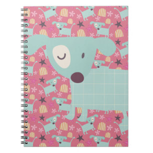 Carnet Chiens, étoiles et fleurs