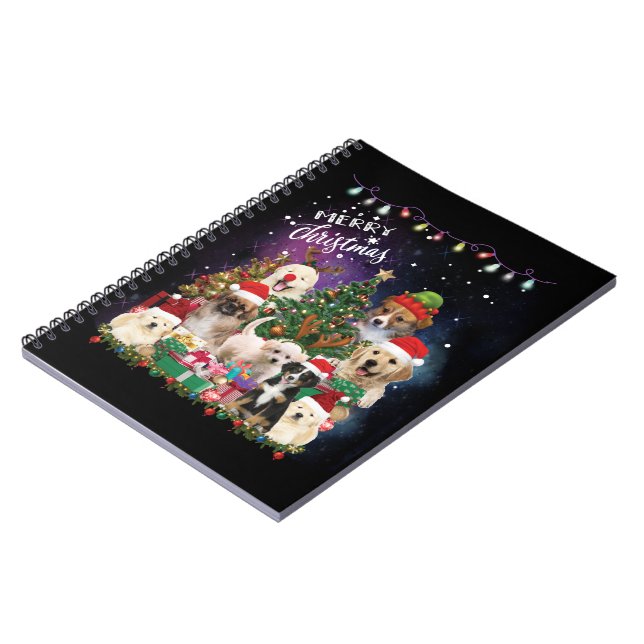 Carnet Chiens Joyeux Noël Lumière (Côté gauche)