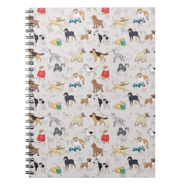 Carnet Chiens mignons Design Motif Blanc (Devant)
