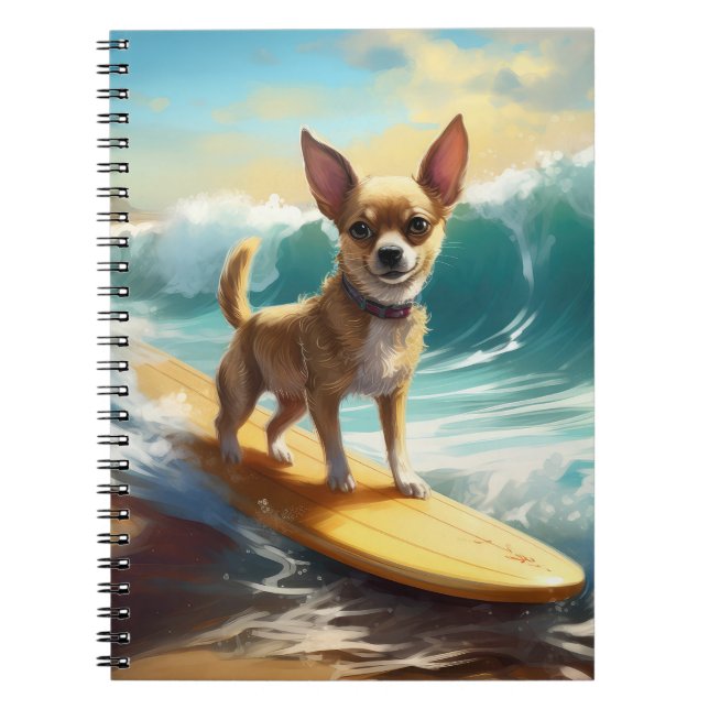 Carnet Chihuahua Beach Surf Peinture (Devant)