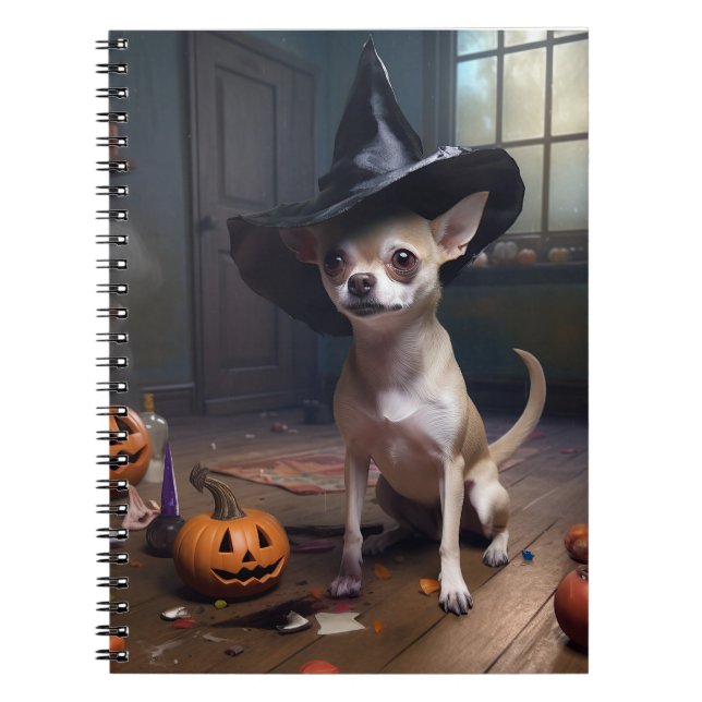 Carnet Chihuahua Citrouilles Halloween effrayant (Devant)