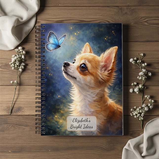 Carnet Chihuahua et Papillon Bleu (Créateur téléchargé)