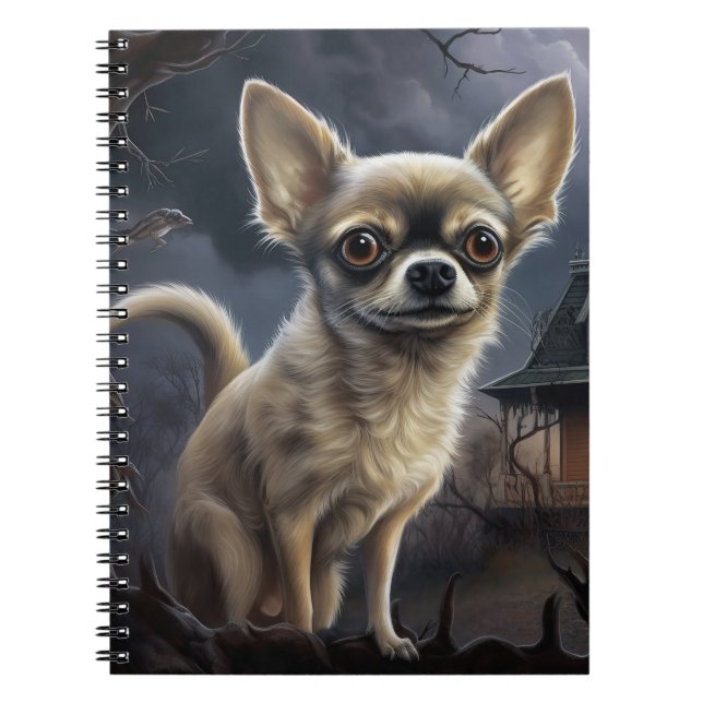 Carnet chihuahua Halloween effroi (Devant)