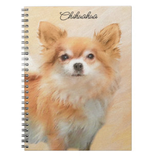 Carnet Chihuahua Peinture de Chien à long Haired Art orig