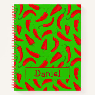 Carnet Chili Pepper Red Green Personnalisé