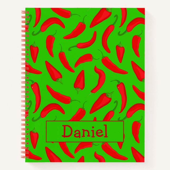 Carnet Chili Pepper Red Green Personnalisé (Devant)