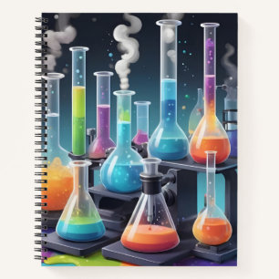 Carnet Chimie Lab Équipement scientifique coloré
