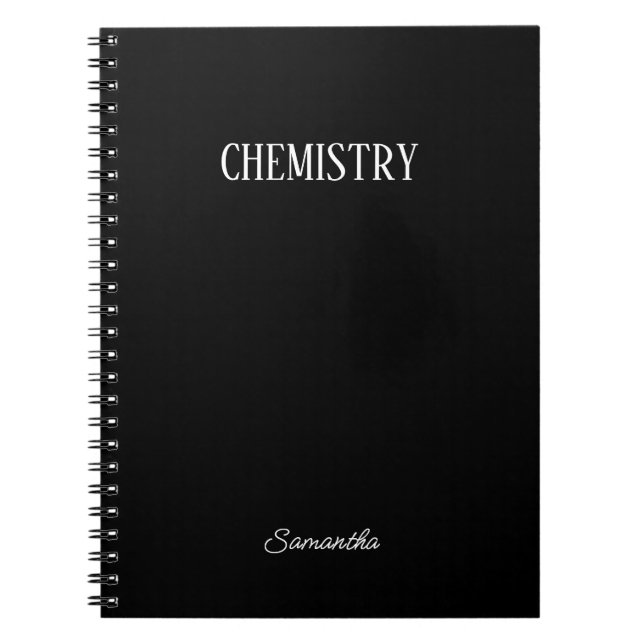 Carnet Chimie Noir Sujet personnalisé (Devant)