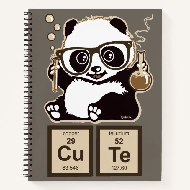 Carnet Chimie panda découvert mignon (Devant)