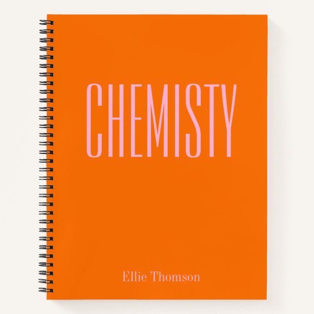 Carnet Chimie | Papier graphique personnalisé Orange (Devant)