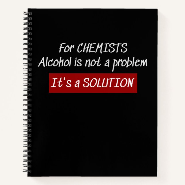 Carnet Chimistes Alcool Solution Chimie Plaisanterie (Devant)