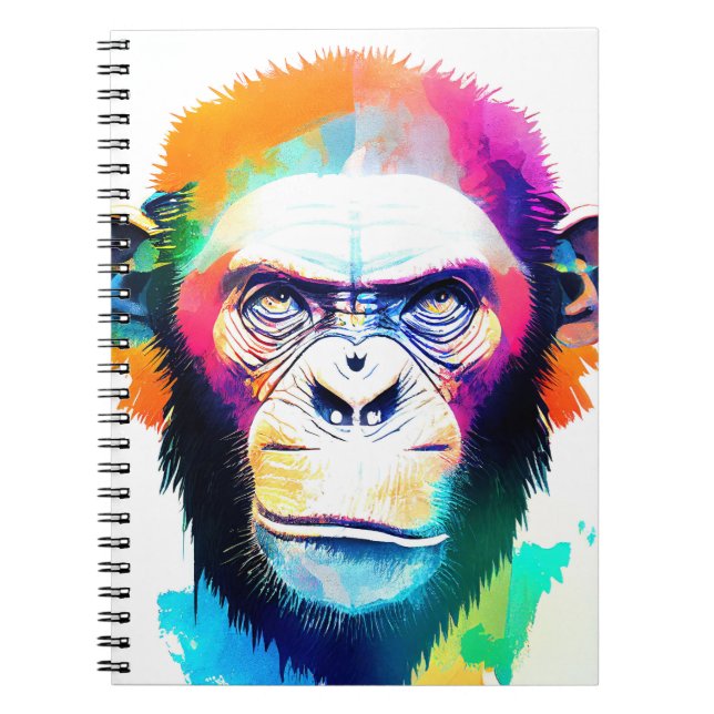 Carnet Chimpanzé Ape Nature sauvage Couleur de l'animal D (Devant)