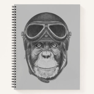 Carnet Chimpanzé du casque vintage